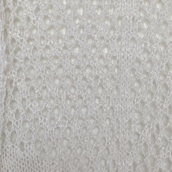 Elegant Womens (Large) Off-White/Cream Knit Crochet Lightweight Cardigan/Sweater - Picture 4 of 13